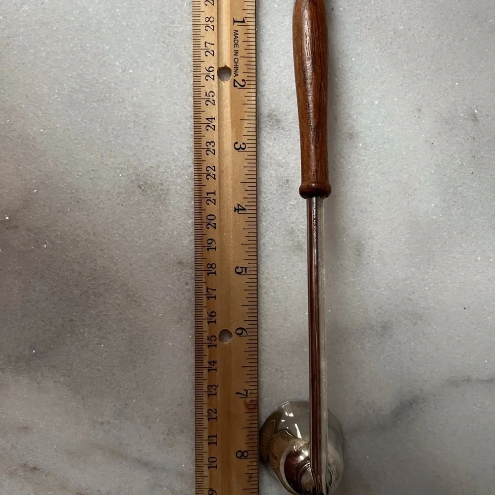 International Silver Co. Silverplated Wooden Handled Candle Snuffer
